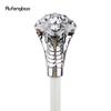 White Metal Snake Cobra Head Wooden Fashion Stick Decorative Cospaly Party Wood Walking Cane Halloween Mace Wand Crosier 93cm