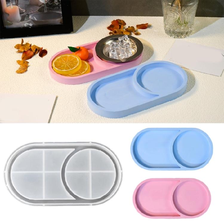 Oval Plate Silicone Moulds Artisanal Oval Resin Casting Silicone Moulds for Coaster and Jewelry Tray Creation,