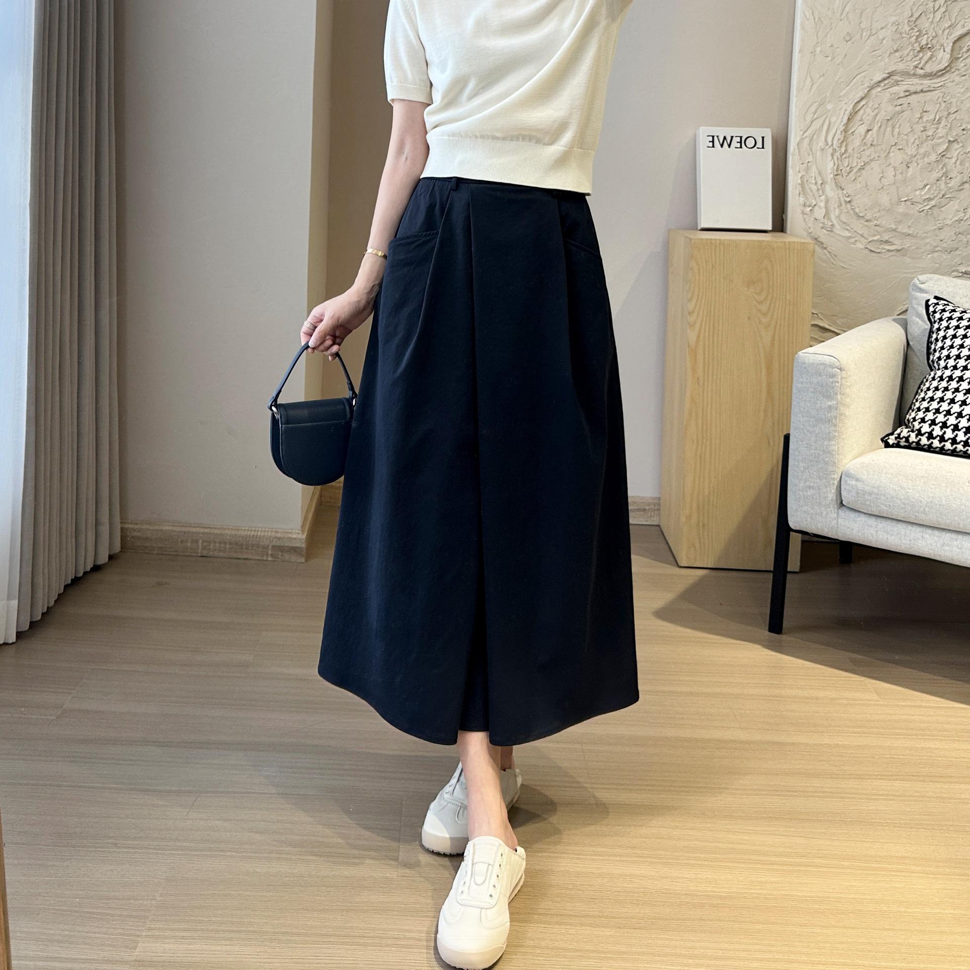 

Anti-Wrinkle Origami Midi Skirt - Slimming A-Line Design with 360° Dynamic Draping Medium темно-синий