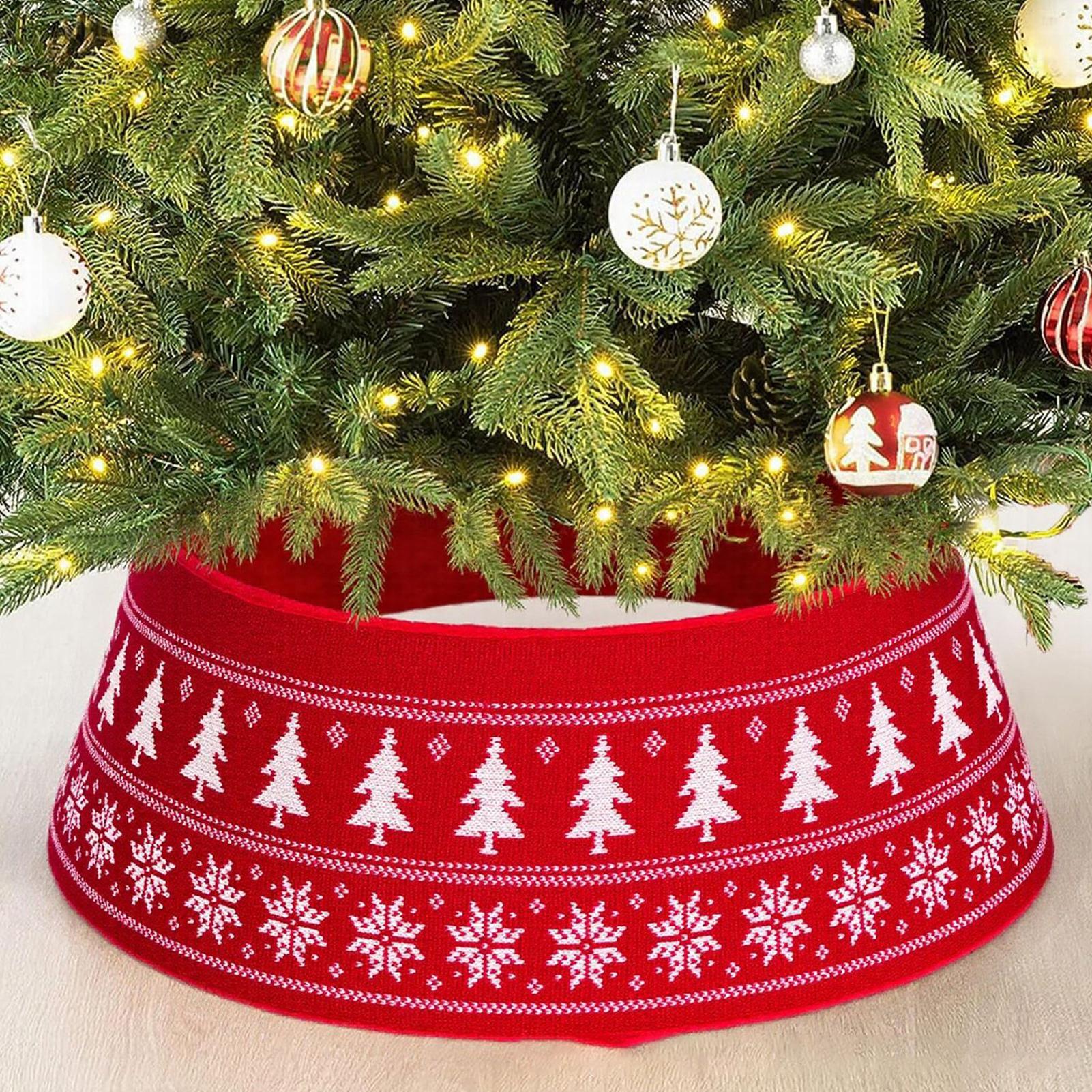 

Christmas Tree Skirt Collar Adjustable Knitted Christmas Tree Skirt Ring Rustic Christmas Nativity Holiday Home Decor China Mainland