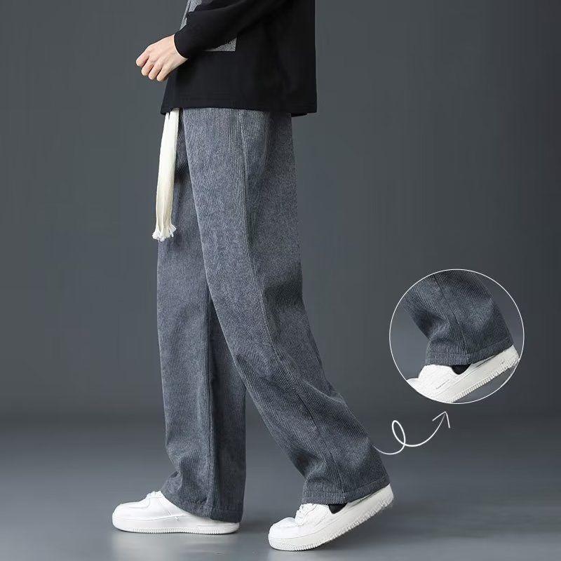 

Мужские повседневные вельветовые брюки свободного кроя, шикарные прямые брюки с драпировкой