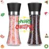 Hotder Premium Pepper and Salt Grinder Set of 2-Refillable Coarseness Adjustable Pepper Mill Shaker with Glass Body for Home,Kitchen(Two Pack)
