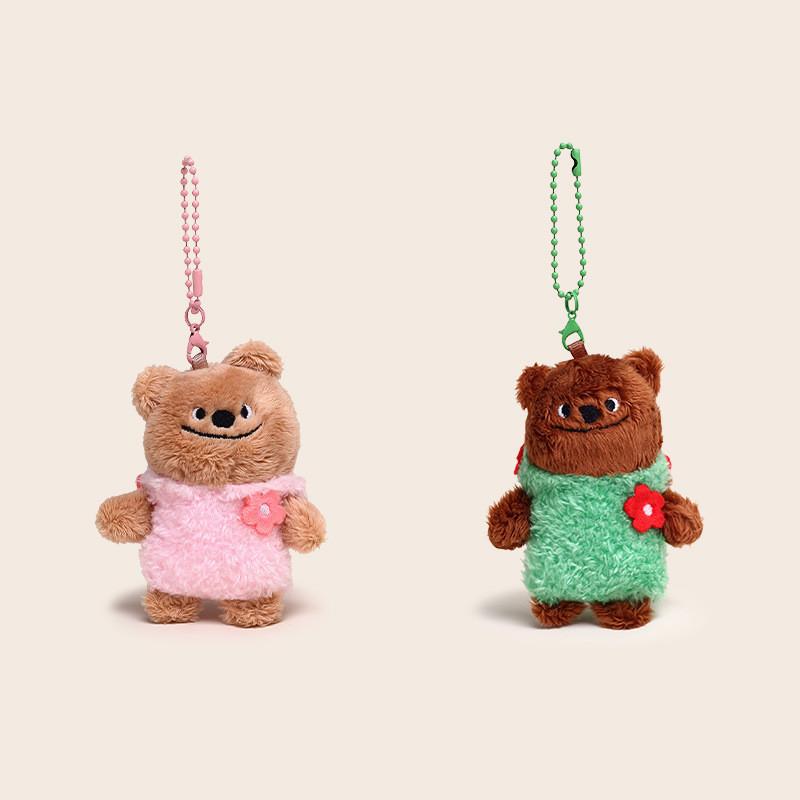 

Bear Couple Plush Keychain With Clothing Design For Collectors And Daily Use
