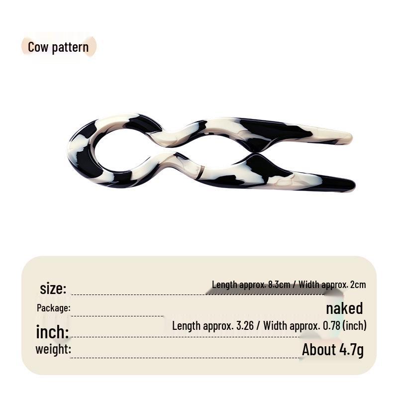 Elegant U-shaped Acrylic Hairpin for Women's Bun - New Chinese Style