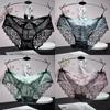 4PCS Sexy Unterwäsche Perspektive Spitze Frauen Höschen Floral Solide Briefs Weibliche Unterhose Breathablle Frauen Dessous