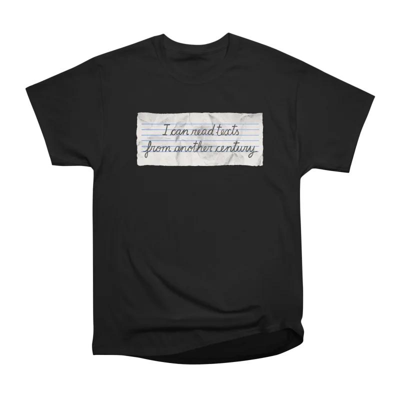

Men Casual Shirts Short Sleeves I CAN READ TEXTS FROM ANOTHER CENTURY Tees Oversized T-shirts XXXL чорний