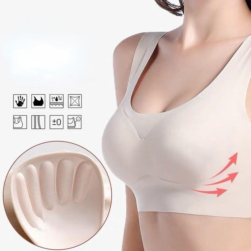 Women Bras Seamless  Invisible Cotton Brassiere Breathable Underwear Wireless with Pads Push Up Bra