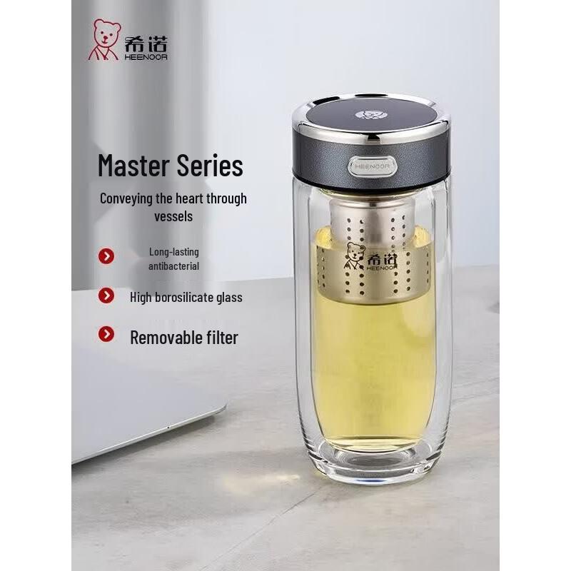 Heenoor Double-Layer Antimicrobial Glass Tea Cup XN-605M