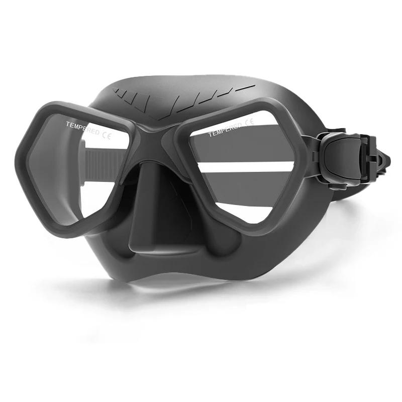 

Профессиональное зеркало для дайвинга с малым объемом, фридайвинг, глубокое погружение, водонепроницаемая и антизапотевающая силиконовая маска, закаленное стекло, охотничья маска с маской и трубкой чёрный