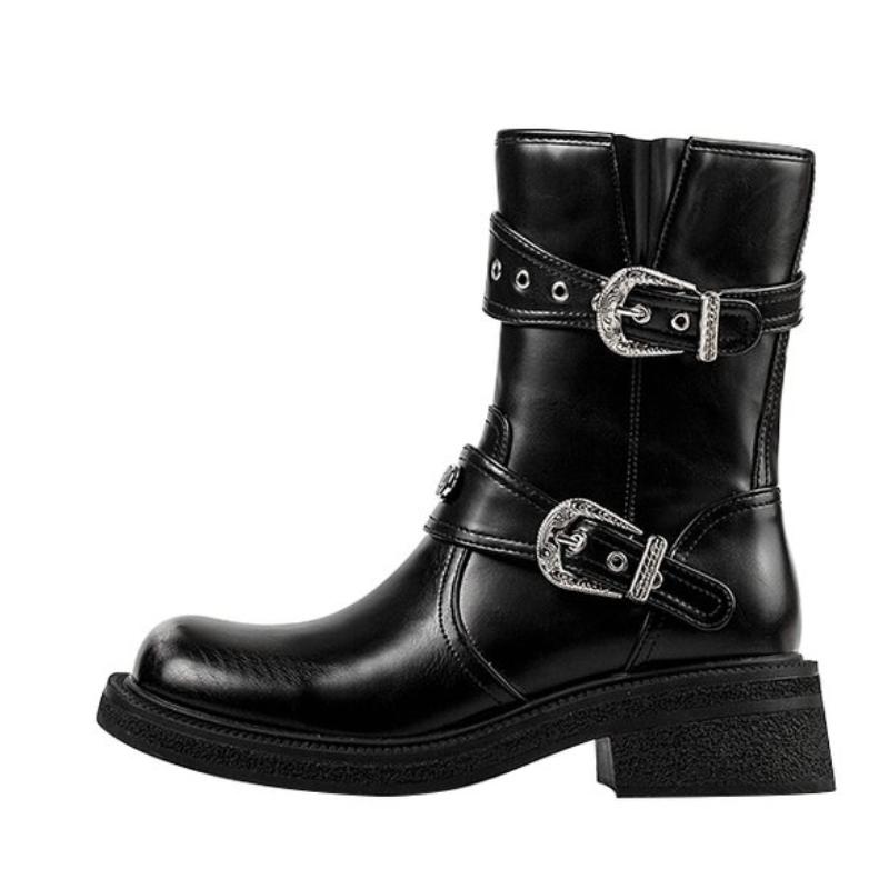 Mid-calf Women's Chelsea Boots Thick Mid-heeled Boots New Style 2024 New Style Comfortable Solid Color Fashion Trend Hot Selling