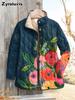 Women's Padded Cotton Jacket Floral Digital Print Women's Cotton Jacket