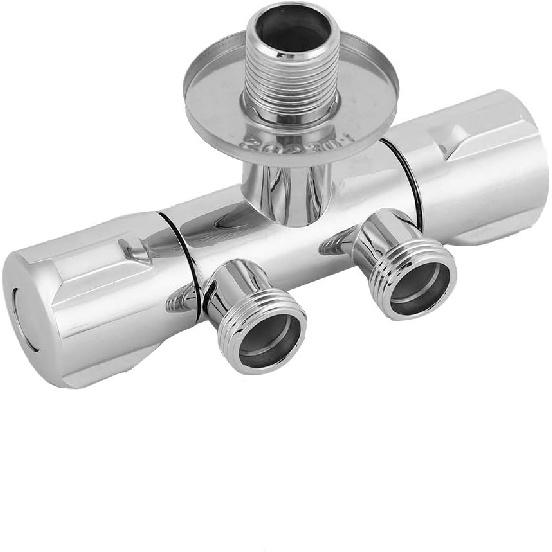 ViaGasaFamido Double Switch Outlet Angle Valve Toilet Bidet Shower Faucet Bathroom Accessories Outlet Angle Valve G1/2 Copper with Double Outlet Shut