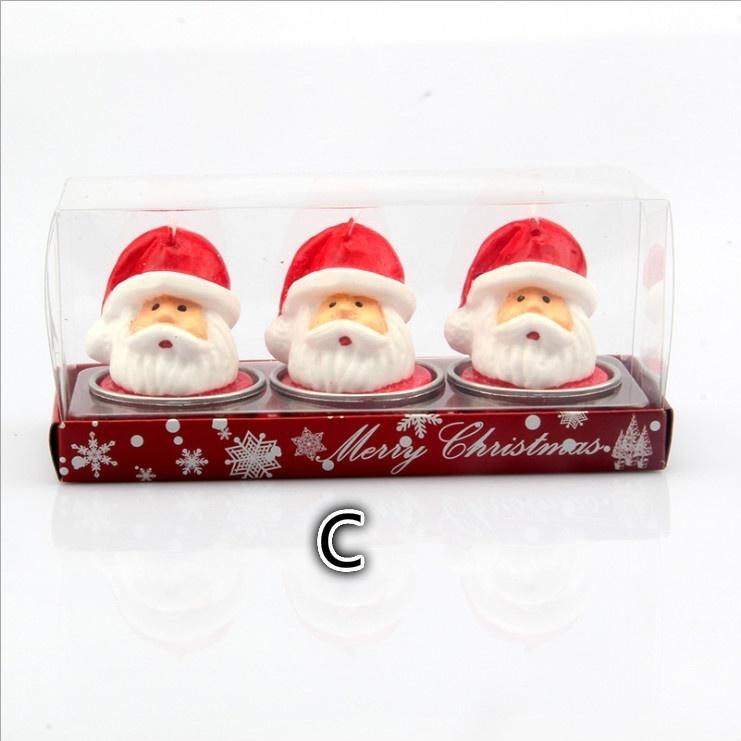 3pcs/Set Christmas Candle Santa House Pine Cone Table Decor Gift Home Decoration