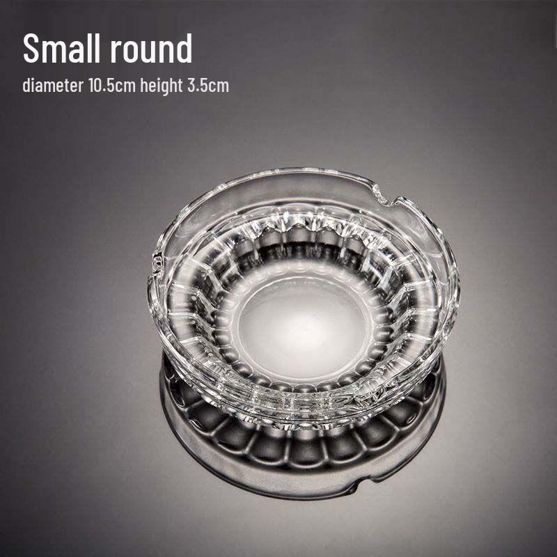Premium Anti-Fly Ash Crystal Glass Ashtray for Stylish Living Rooms