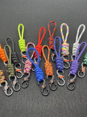 Paracord Anti-diefstal Figuur 8 Sleutelhanger met Sluiting en Lanyard Haak