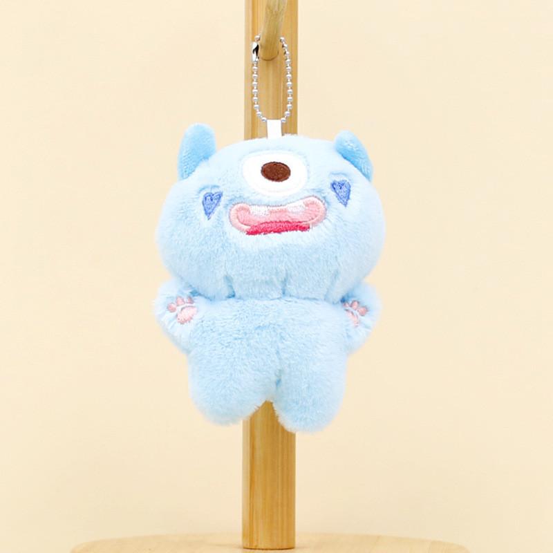 Adorable Three-eyed Monster Plush Keychain Cuddly Soft Toy Doll With Short Plush