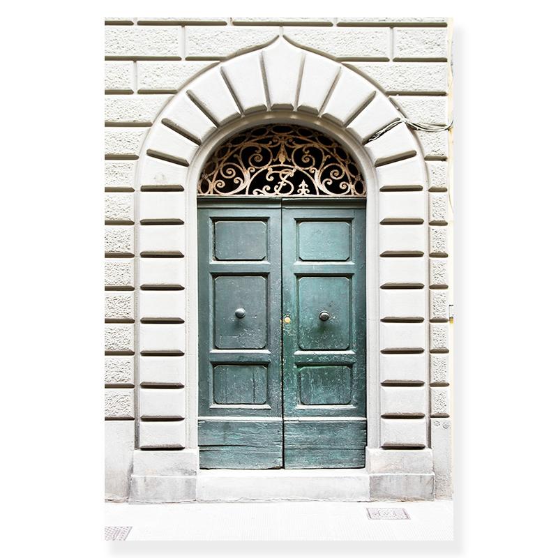 Affiche en toile avec feuilles botaniques vertes, maison nordique, fleur, paysage imprimé, peinture murale, image de plante d'art pour salon et chambre à coucher