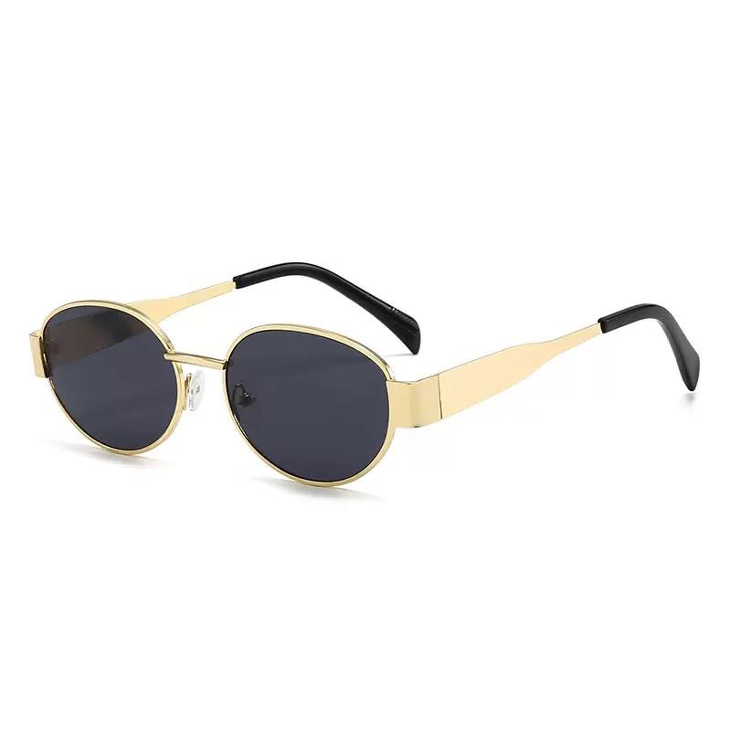 Retro Metal Small Oval Frame Sunglasses For Women Men UV Resistant Sun Glasses For Men UV Resistance Summer Shades