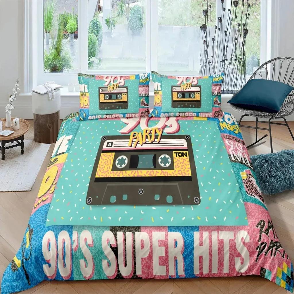 Rock Music King Queen Duvet Cover Electric Guitar Punk Style Bedding Set Youth Fashion Hip Hop 3D Polyester Comforter Cover