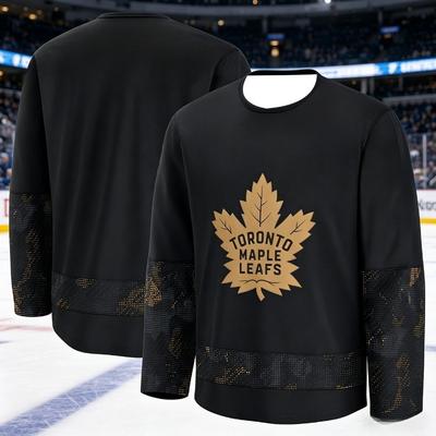 Neues Eishockey-Trainingsshirt für Herren - Ahornblatt-Fan-Serie 3D-Druck - Atmungsaktiv, Schnelltrocknend, Langarm für Kinder