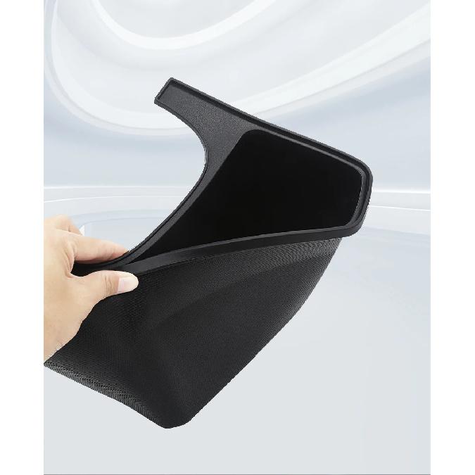 For Tesla Model Y Juniper TPE Rear Center Console Storage Box Organizer Box with Cover Trash Can Under Seat Car Accessories