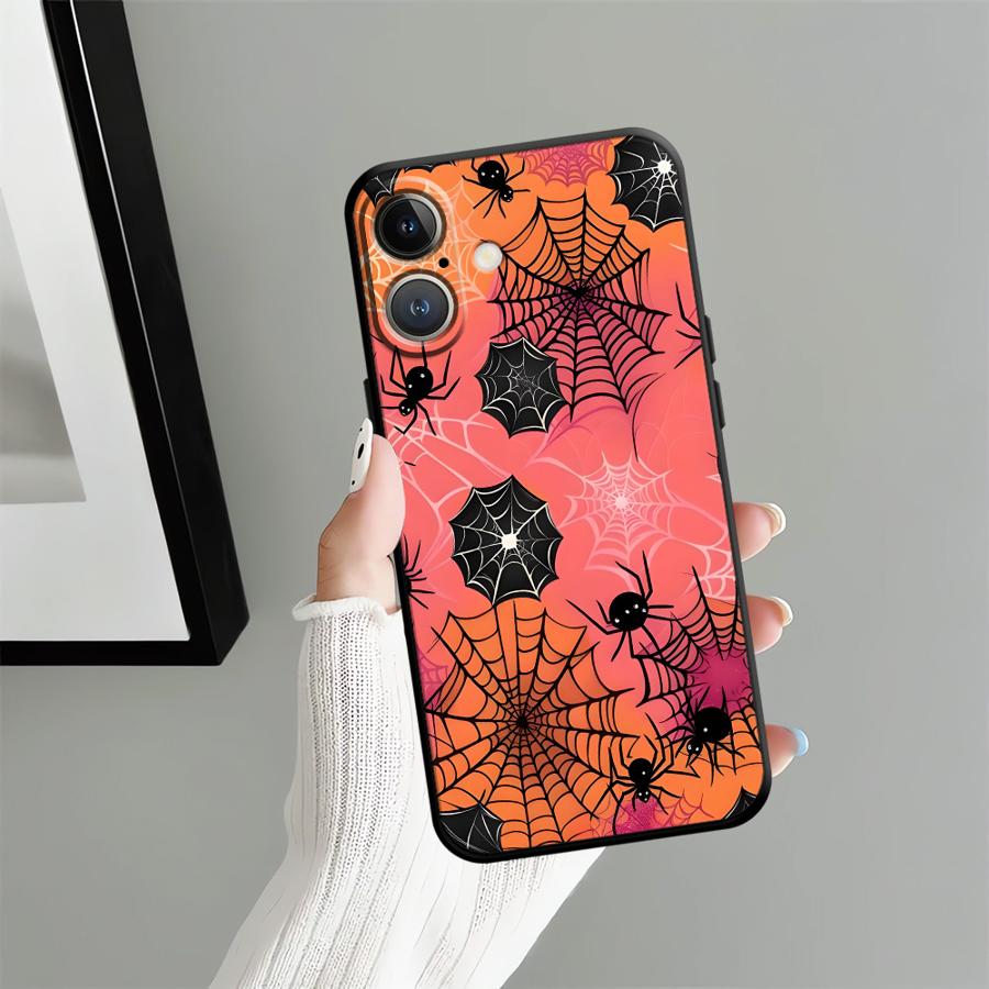 Pumpkin Spider Black Soft Phone Cover Case for iPhone 13 12 11 17 Pro Max 17Air XR XS Max 7 8 15 16 14 Plus