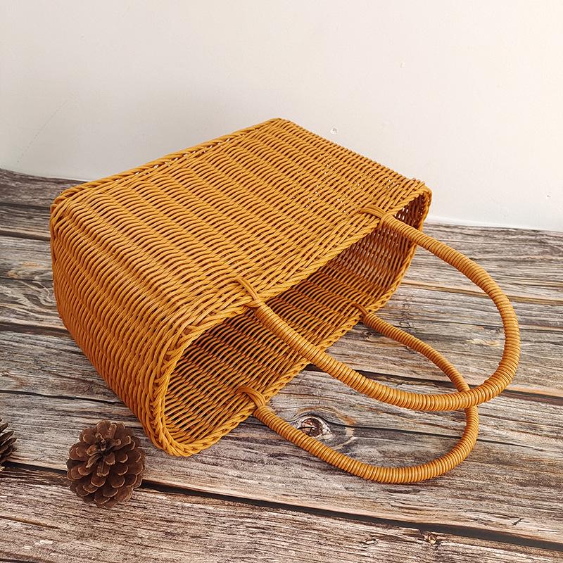 Rattan Woven Handbag - Fruit & Picnic Basket