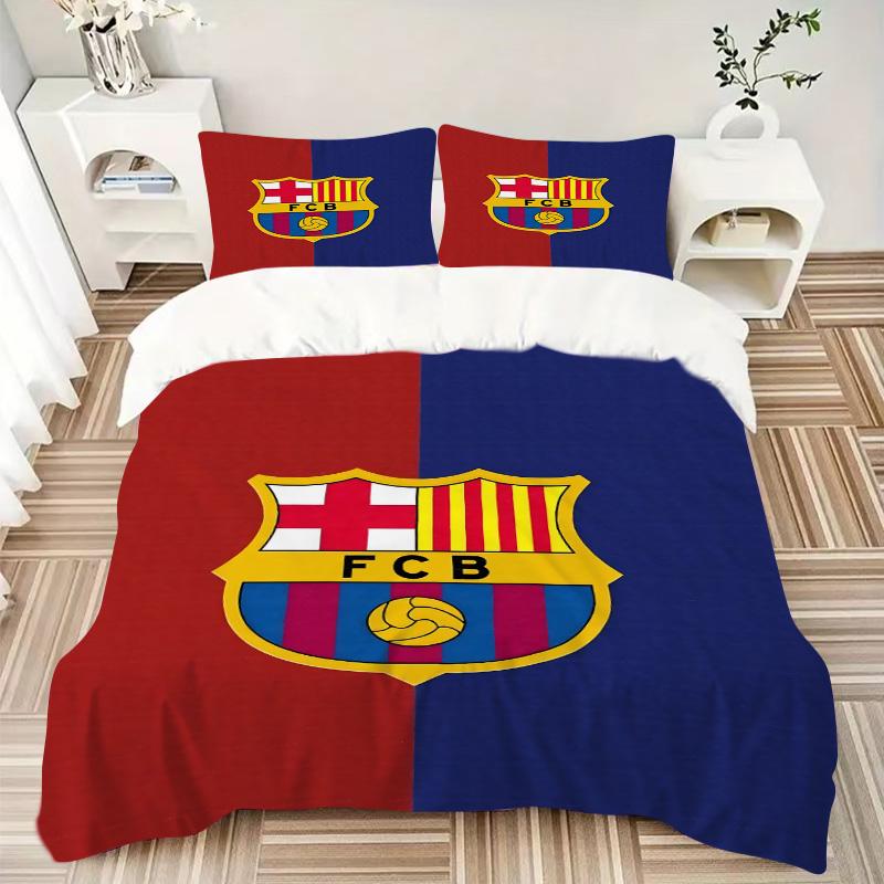 Fcb Team Crest Print 3Pcs Bedding Setduvet Cover With 2 Bedropillowcase Home Birthday Gift