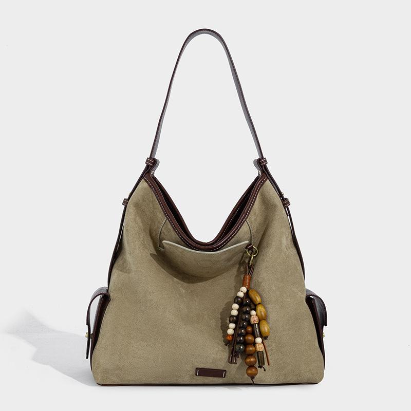 

2025 Autumn New Fashion Handbag, Niche Design, Vintage Large Capacity Soft Leather Shoulder and Crossbody Tote Bag 32*12*30CM хакі