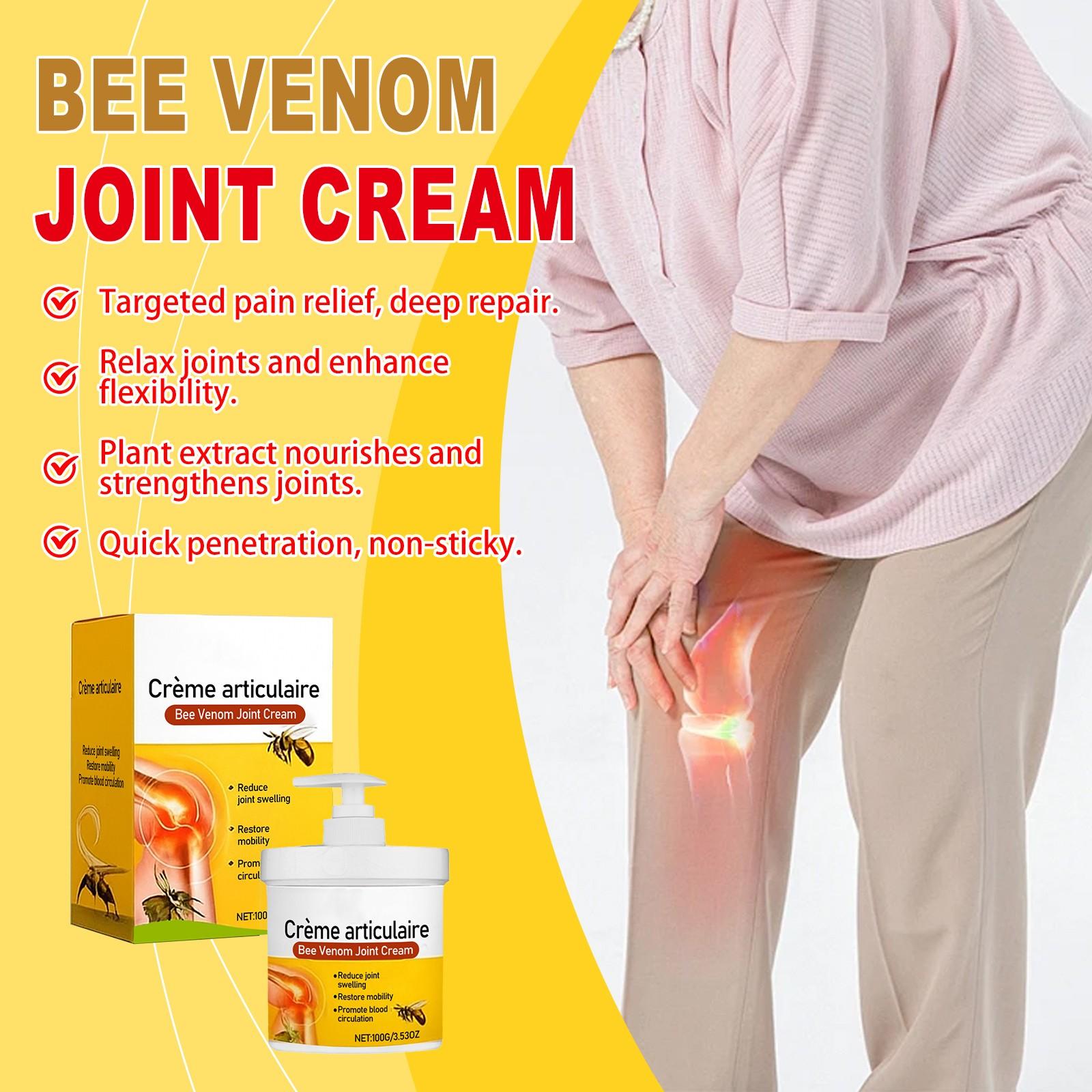 

Крем для облегчения боли в суставах с пчелиным ядом питает кости и успокаивает суставы рук и ног для облегчения боли в суставах и мышечного дискомфорта. One Size жёлтый