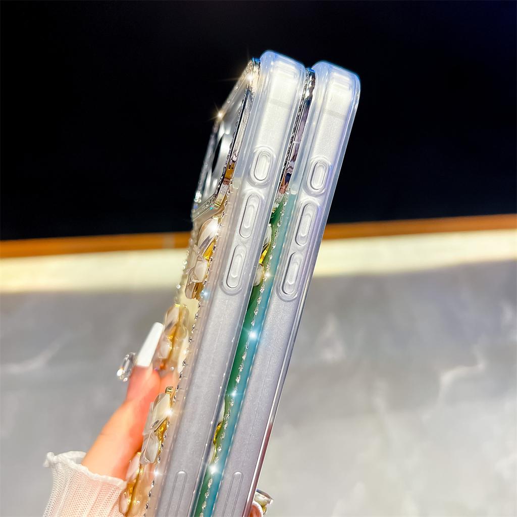 Handmade Sparkly Diamond Glass Butterfly IMD Phone Case, Compatible with iPhone 13,iPhone 14,iPhone 15,iPhone 16,iPhone 17 Series