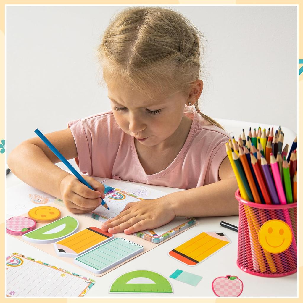 B1ykin Cute Sticky Notes Set - A Good Day to Teach Tiny Humans Self-Stick Notes Pad, 550 Sheets Writing Memo Pages Sticky Notepad for Teacher