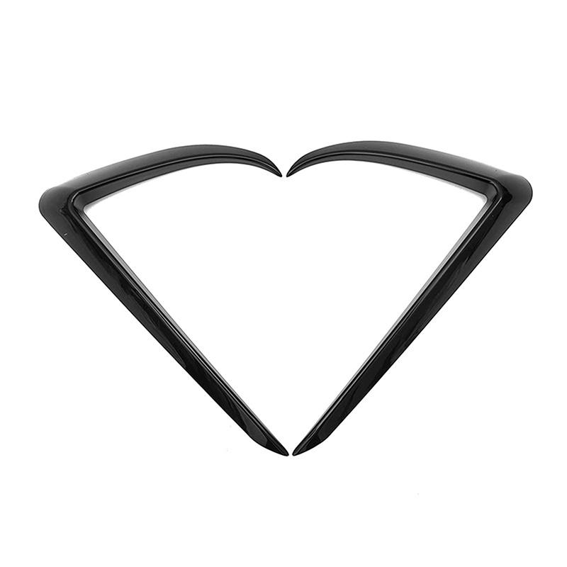 1 Pair ABS Black Carbon Fiber Car Front Light Eyebrow Wind Knife Fog Lamp Frame Trim for Tesla Model 3 2017 2018 2019 2020
