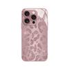 Fashion Pink Leopard Print Metallic Paint Glass Hard Phone Case For iPhone 17 15 16 11 12 13 14 Pro Max Plus 16E 17Air Cover