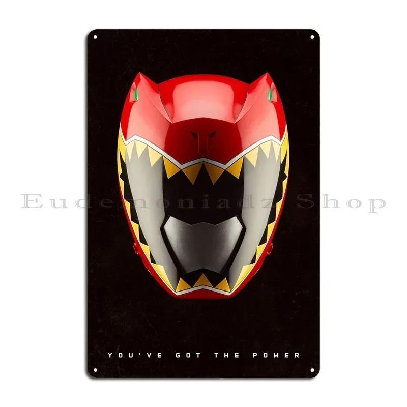 Dino Charge Red Ranger Metal Plaque Poster Designer Mural Create Classic Create Tin Sign Poster