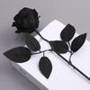 Silk Artificial Black Rose Flowers Gothic Style Fake Rose Flower Wedding Home Party Decor