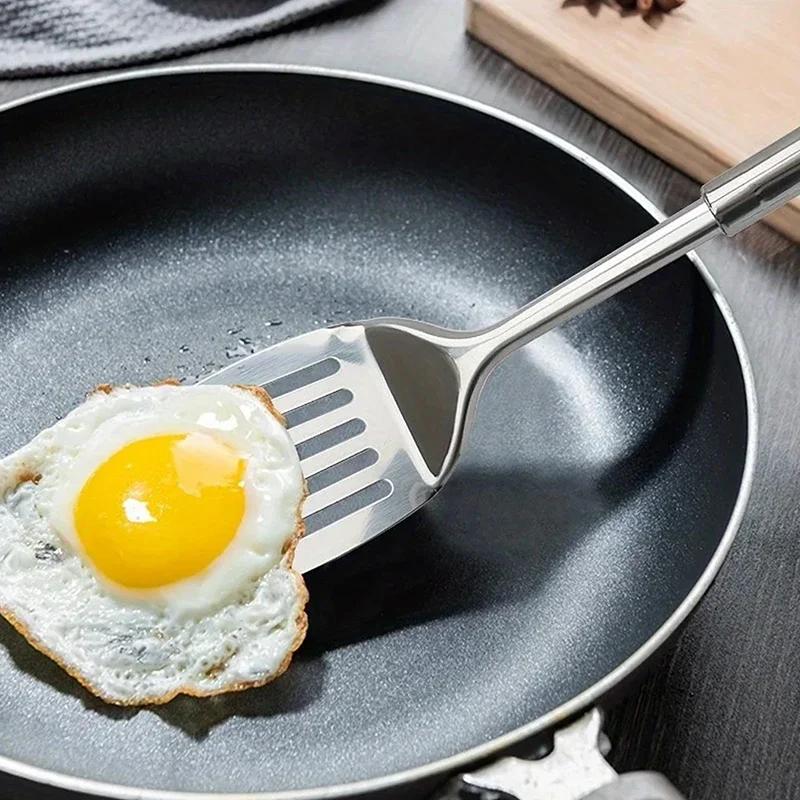 1PC Stainless Steel Slotted Spatula - Kitchen Cooking Turner, Saute Steak Burger Butter Tool, Kitchen Utensils Cookware