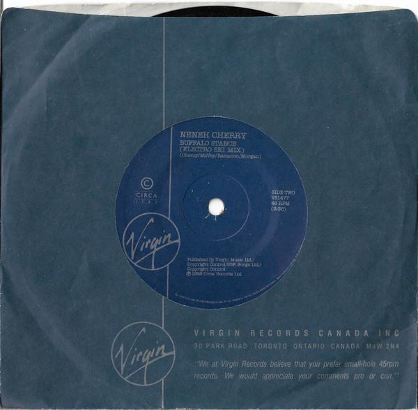 

7inch Record NENEH CHERRY Buffalo Stance VS1477 Virgin 198 Canada Dance Electronica Used