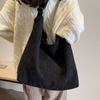 New simple large-capacity messenger bag literary solid color corduroy student commuting shoulder tote bag