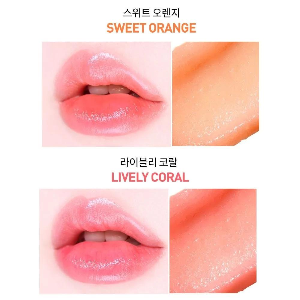 [1+1] Loving You Tint Lip Gloss / Moisturizing Color Lip Balm Coral Pink Moisturizing Gloss 7 Colors 3.5g