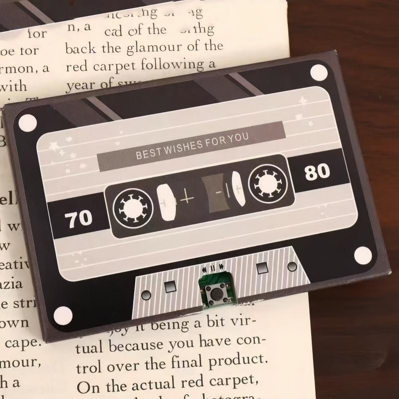 1 Stück Grußkarte Sprachaufnahme Grußkarte Geburtstagsgeschenk für bedeutungsvolle Beichte Tonband Sprachaufnahmekarte Rückseite