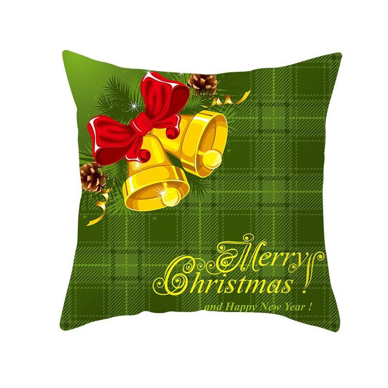Merry Christmas Snowflake & Pine Branch Throw Pillow Cover, Festive Ornament Printed Cushion Case