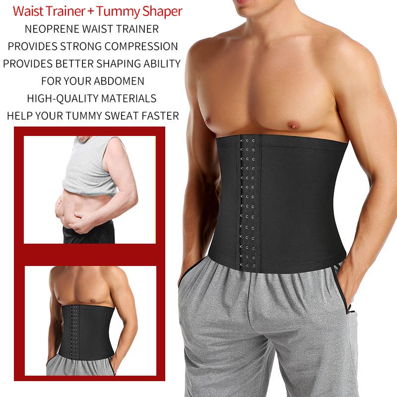 Mens Abdomen Reducer Sweat Slimming Trimmer Belt Fitness Corset Sauna Body Shaper Waist Trainer Belly Shapewear Slim Ultra Light