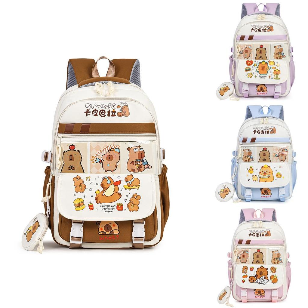 Cartoon Capybara Backpack For Middle School Students With Large Capacity And Lightweight Design For School Use