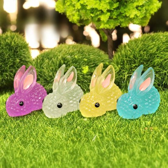 Luminous Micro Landscape Rabbit Ornaments Glow in The Dark Bunny Figurines for Moss Micro-Landscapes Fish Tank Decoration DIY Accessories