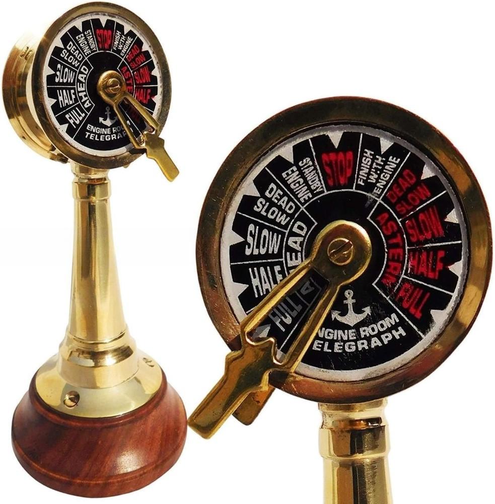 7" Brass Ship Engine Telegraph - Nautical Antique Gift for Collectors - Engraved