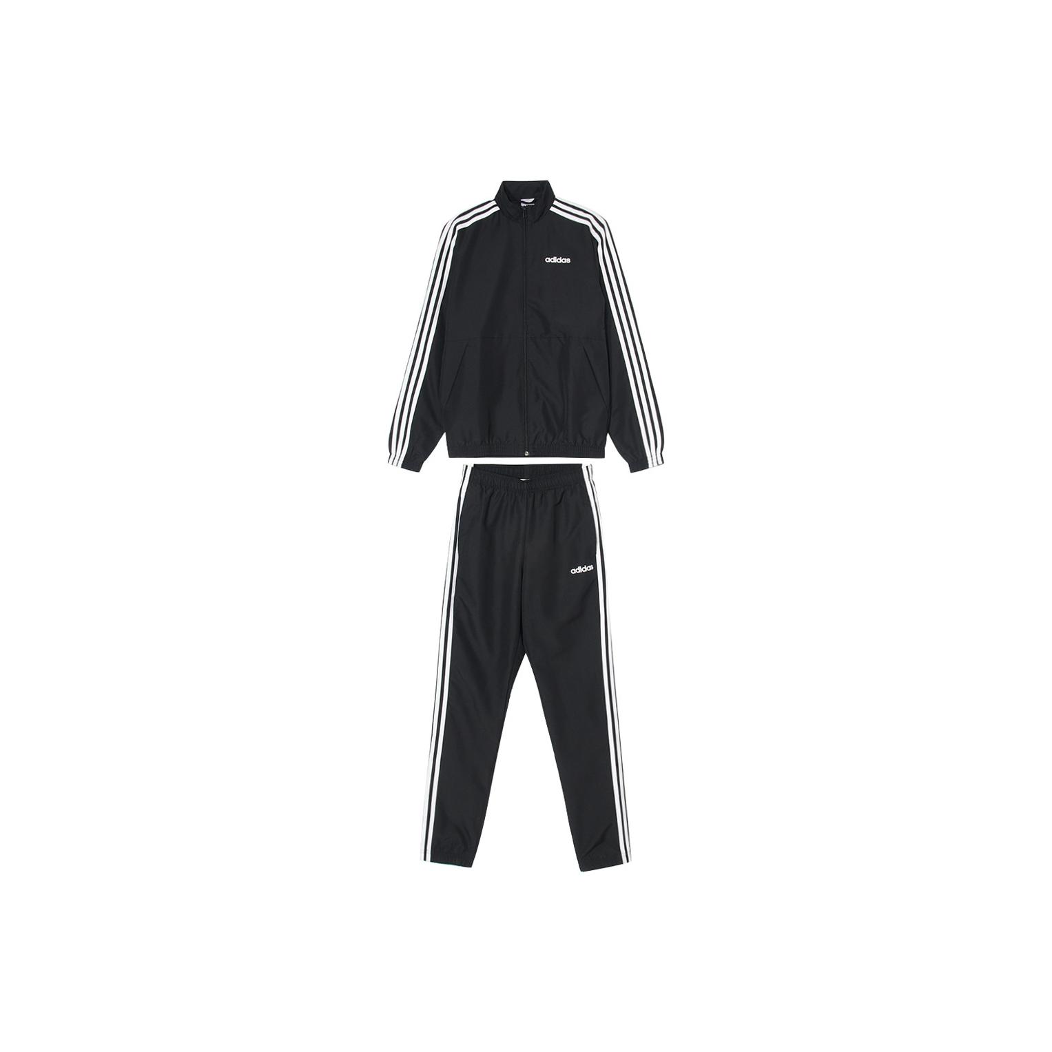 Adidas Comfortable Versatile Striped Long Pants Set With Zippered Stand Collar Long Sleeve Top Men Sets DV2464 S