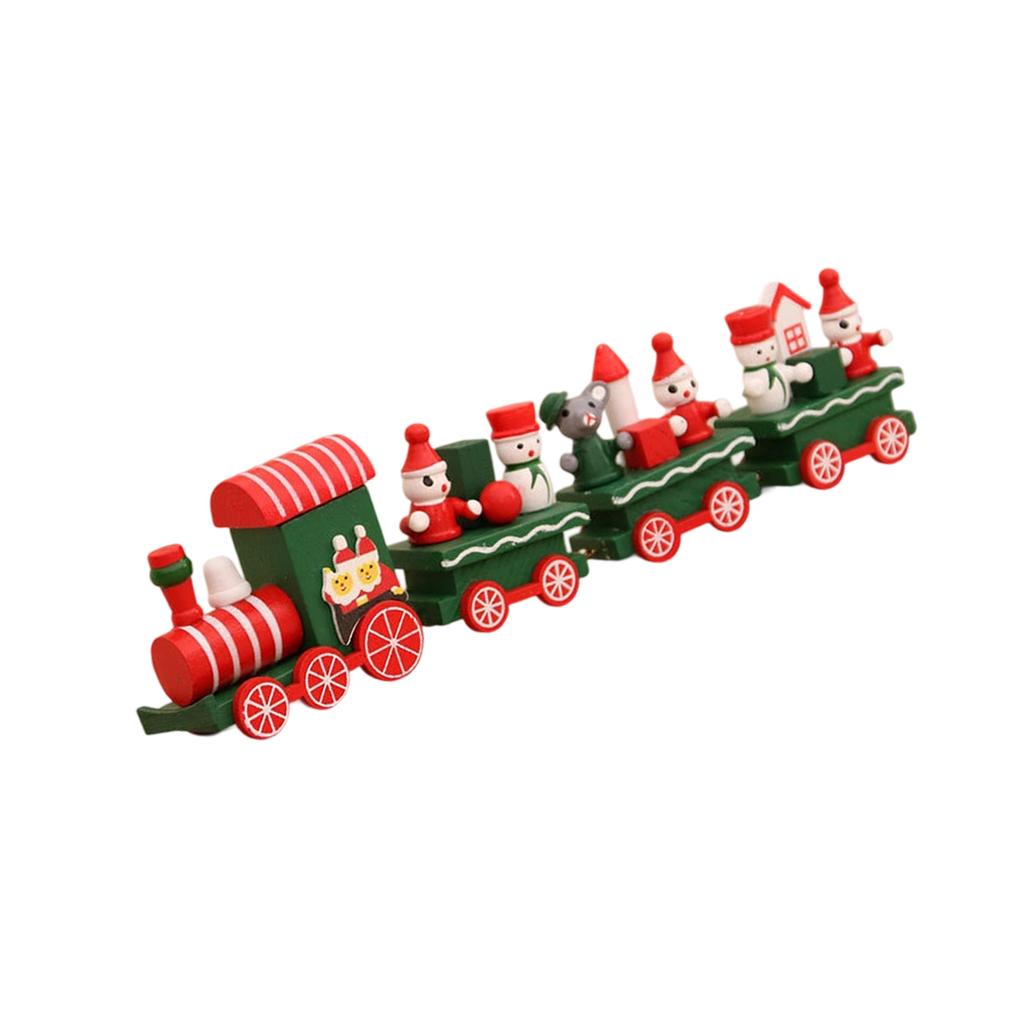 Christmas Wooden Train Window Decoration Handcrafted Festival Home Display Ornament Kids Room Decorative Item