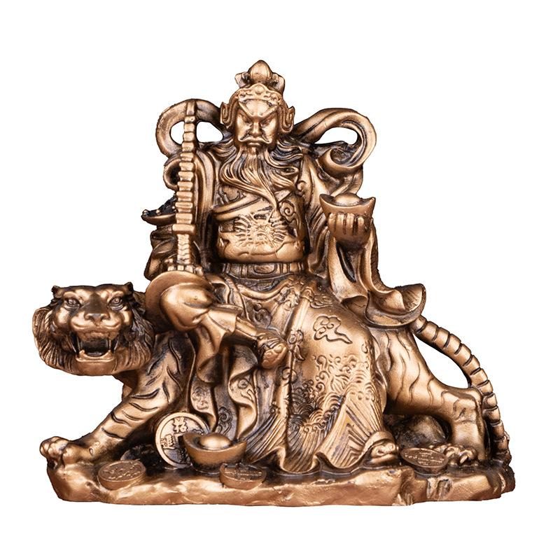 

Tiger God of Wealth Zhao Gongming Character Decoration Statues Resin sculpture Home Room Office Wind Water Features Ornaments