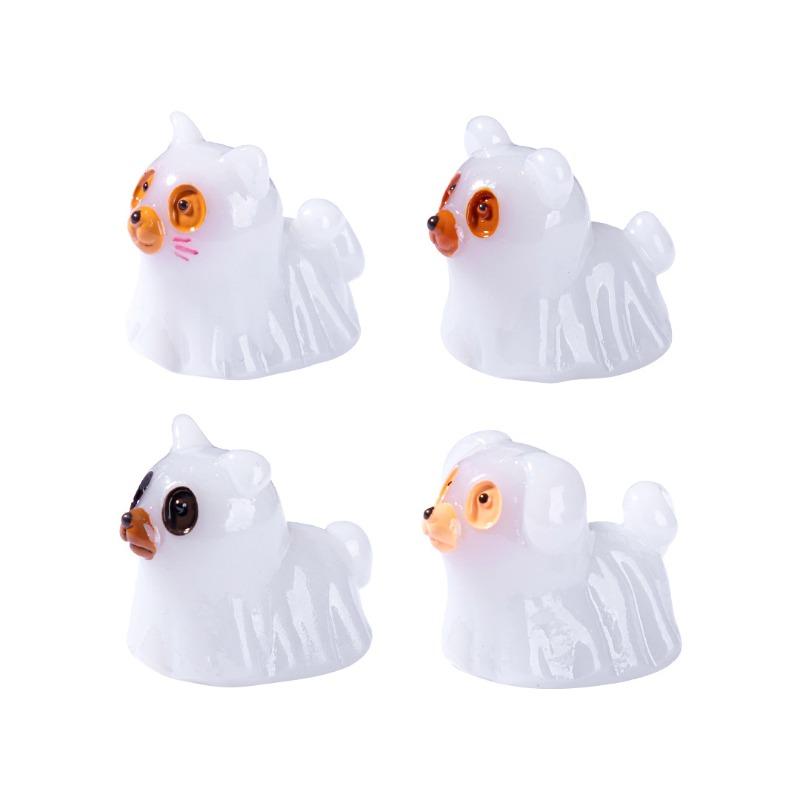 Halloween Glow-in-the-dark Puppy Ghost Figurine Cute Particle Decorative Accessories Micro-landscape Small Ornaments